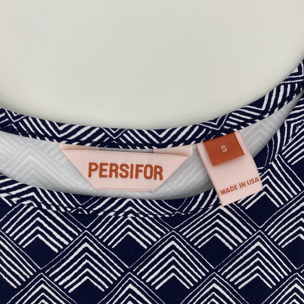 Persifor Women’s Size S Kilpatrick Olafer Knit Dress Bleu Geo Print Scoop Neck - Picture 6 of 10